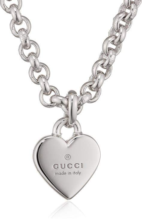 gucci heart bracelet with gucci trademark|Gucci necklace with heart pendant.